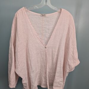 Me&Mei Light Pink Linen Cardigan